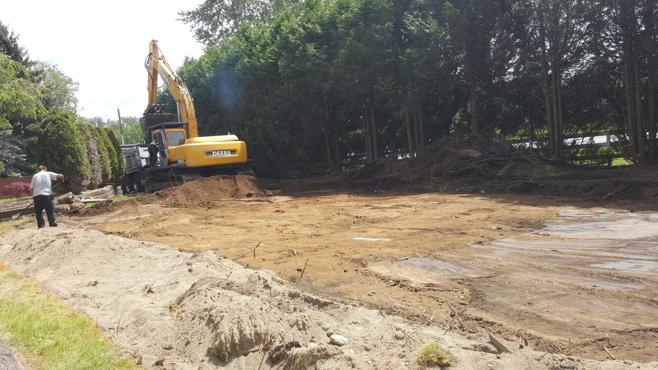 Excavating Black Stone Paving